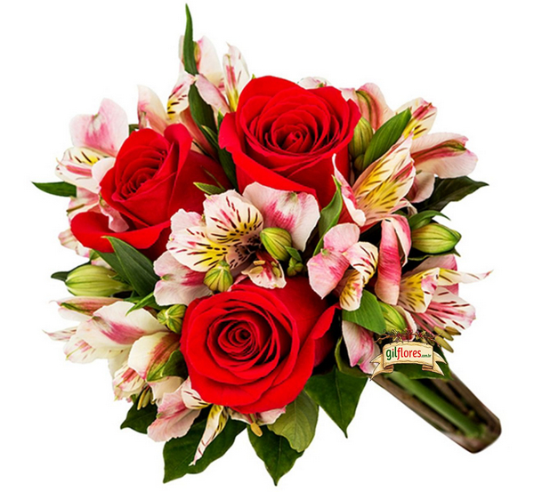 Buquê de 6 Rosas e 6 Astromélias - Bruna Flores