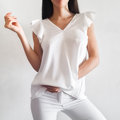 Remera blusa con volados en internet