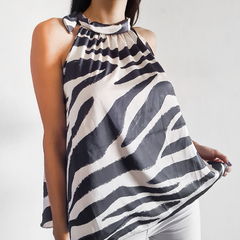 Musculosa estampada cuello americano - comprar online