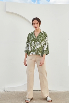 Camisa coco lino estampada - amatistamoda