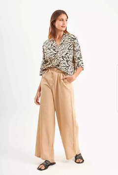 Camisa coco lino estampada - amatistamoda
