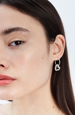 Bubble Heart tiny hoops - comprar online