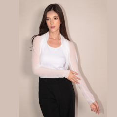 Blusa tule bolero manga longa BRANCO na internet