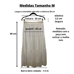 Saia tule longa - OFF WHITE