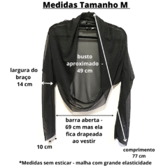 Blusa tule bolero manga longa BRANCO - RP Collection