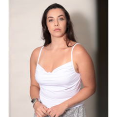 Blusa de alcinha degagê em malha Fluity II CO2 Control - BRANCA
