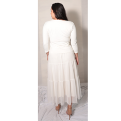 Saia tule longa - OFF WHITE - comprar online