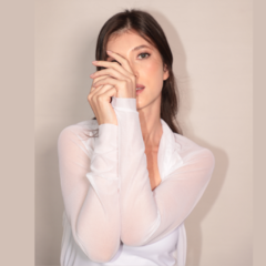 Blusa tule bolero manga longa BRANCO - comprar online