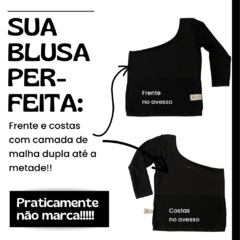Blusa um ombro só com manga 7/8 - SUPLEX LIGHT CO2 CONTROL - BRANCA na internet