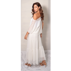 Saia tule longa - OFF WHITE - loja online