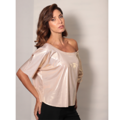Blusa ombro a ombro em malha OURO na internet