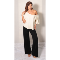 Blusa ombro á ombro com brilho - Off White com dourado na internet