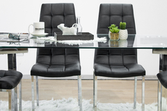 MESA TAP DELUXE 1.6 M + 6 SILLAS VENECIA NEGRA - comprar online