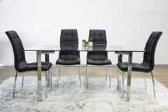 MESA TAP DELUXE 1.6 M + 6 SILLAS VENECIA NEGRA