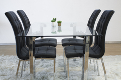 MESA TAP DELUXE 1.6 M + 6 SILLAS VENECIA NEGRA en internet