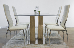 MESA DOS MADERAS 160 + 6 SILLAS NEW PARIS - comprar online
