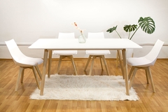 MESA EAMES RECTANGULAR PATA CUADRADA BLANCA 120 CM - comprar online