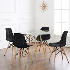 MESA EAMES DE VIDRIO + 4 SILLAS EAMES (Color a elección) en internet