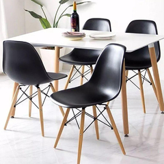 MESA EAMES RECTANGULAR 1.20 m x 80 cm + 4 SILLAS EAMES (Color a elección) - Decototale