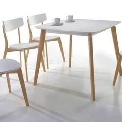 MESA NORWAY 1.20 M + 4 SILLAS NORWAY BLANCA CURVA en internet