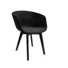 Sillon New Tulip tapizado en pana negro