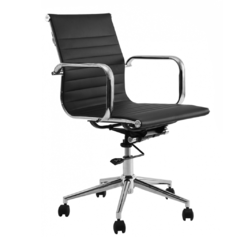Silla de oficina Aluminium respaldo bajo negra