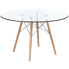 MESA EAMES REDONDA DE VIDRIO