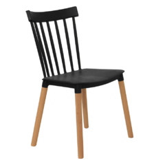 SILLA WINDSOR NEGRA PATA DE MADERA