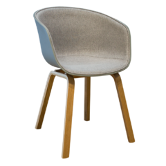 SILLON NORDICO HAY TAPIZADO TELA GRIS