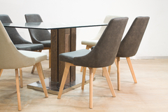 Imagen de Silla viena taupe pata natural
