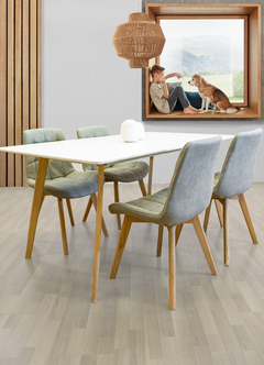 Silla malmo ecocuero gris - Decototale mayorista de muebles