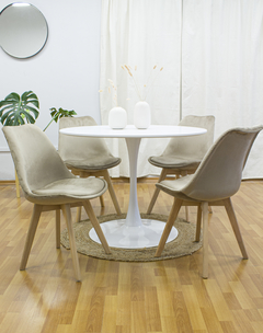 SILLA TULIP TAPIZADA BEIGE