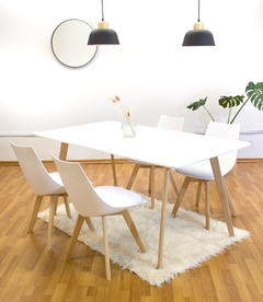 MESA EAMES RECTANGULAR PATA CUADRADA BLANCA 120 CM - Decototale