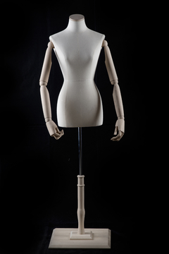 Busto Vintage con Base de Madera