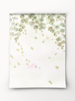 Papel de Parede Chuva de Folhas Rosa