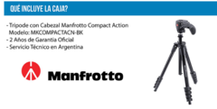 Tripode Manfrotto Compact Action - comprar online