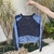 Suéter cropped com detalhes jeans - comprar online