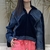 Casaco oversized jeans e lã - comprar online