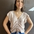 Blusa rosa com frente encaracolada