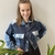 Jaqueta jeans double color oversized