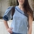 Blusa jeans assimétrica