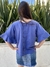 Blusa azul manga ampla - comprar online
