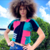 Blusa patchwork cropped colorida