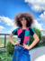 Blusa patchwork cropped colorida na internet