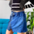 Saia mini bicolor assimétrica
