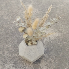 Maceta hexagonal & flores secas - comprar online