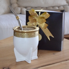 Mate imperial Blanco con bombilla