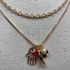 Collar doble con dijes