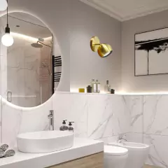 Aplique Techo Pared Dorado Mini Mun 1 Luz Led - comprar online