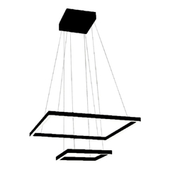 Imagen de Colgante Doble Quadra Led 30x30 60x60 NEGRO NKL